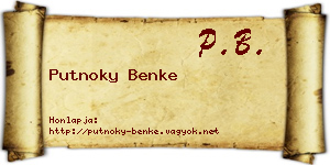 Putnoky Benke névjegykártya
